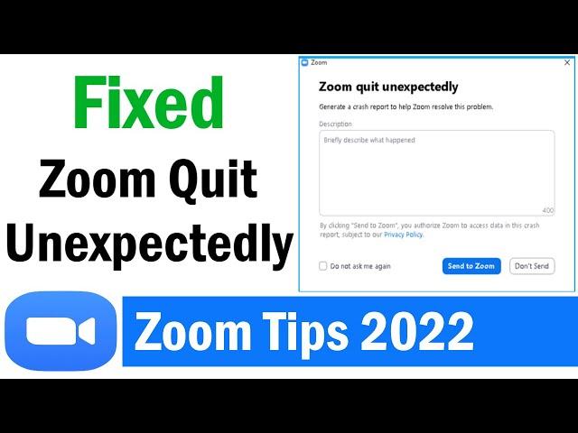 How to Fix Zoom Quit Unexpectedly on Windows 10, 11 | Fix Zoom Quit Unexpectedly When Share Screen