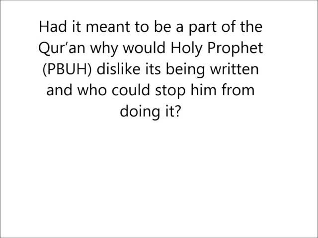 Answering Islamophobes - Was a Quranic Verse eaten by a Goat?