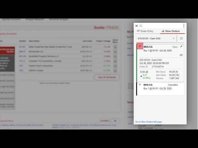 Scotia iTRADE ORDER REVIEW EN