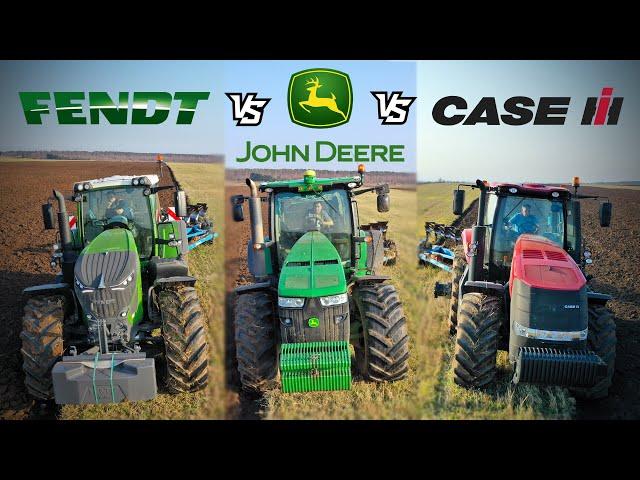 Уникальное сравнение лучших тракторов: FENDT, CASE и JOHN DEERE пашут плугами LEMKEN!