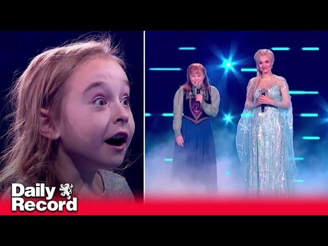 Ukrainian girl surprised by real Elsa from Frozen after going viral in bomb shelter