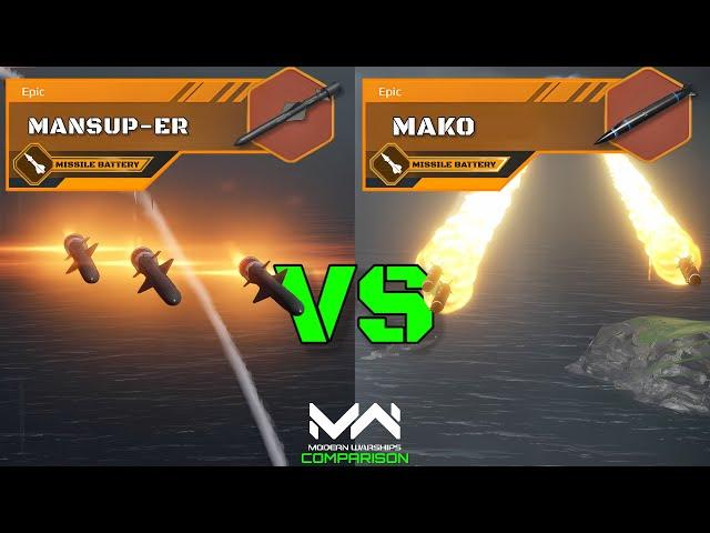 New Gacha Missile MANSUP-ER VS MAKO ! | Epic Missiles Comparison | Modern Warships