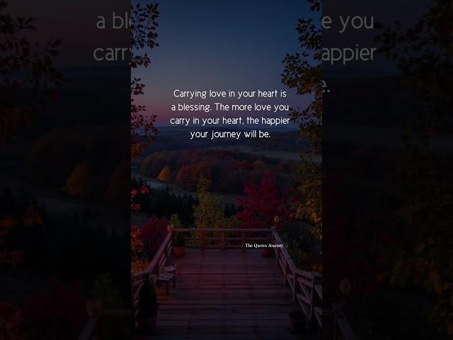 Carry Love, Lighten Your Journey #shorts #quotes