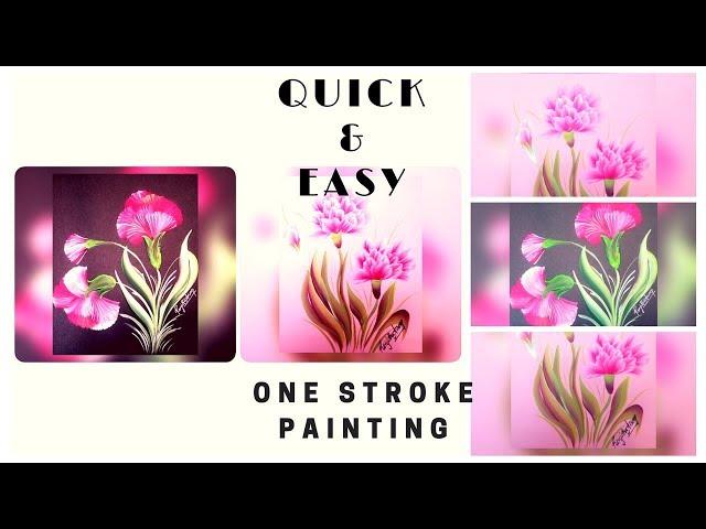 How to paint carnation flowers | acrylic painting | decorative painting