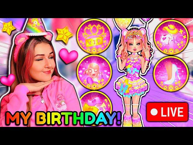 It's MY BIRTHDAY!  GIVING AWAY EVERY GAMEPASS & Playing Dress to Impress w viewers! | ROBLOX Live