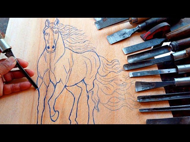 wood carving Horse