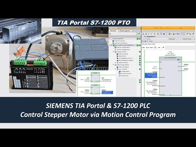 MS08c. [Stepper Motor] 2/2 Control Stepper Motor with Motion Programming and Siemens S7-1200 PLC