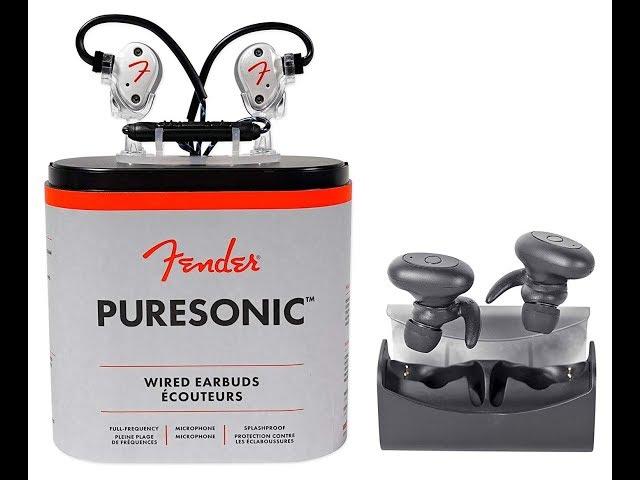 FENDER PureSonic Pearl Wired in-Ear Headphones w/Mic+TRuRock Wireless Earbuds