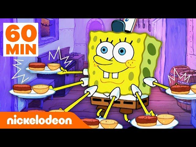 SpongeBob | SpongeBob Memasak Krabby Patty Selama 1 JAM! | Nickelodeon Bahasa