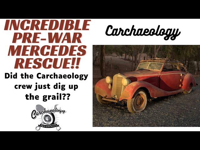 Carchaeology: Once in a lifetime discovery. Barn Find 1940 Mercedes Benz Cabriolet.