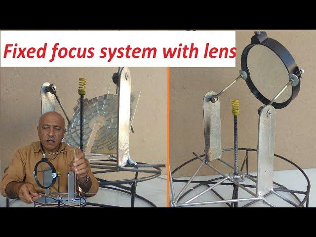 Fixed focus system operation with solar lens.Fully automatic solar concentrator with solar lens