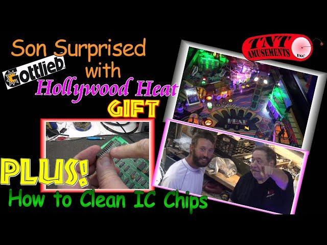 #1296 SON Surprised with HOLLYWOOD HEAT Pinball Gift! GALAGA Cabaret Video Game! TNT Amusements