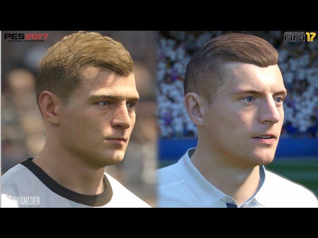 FIFA 17 vs PES 17 Player Faces Comparison (Xbox One, PS4, PC)