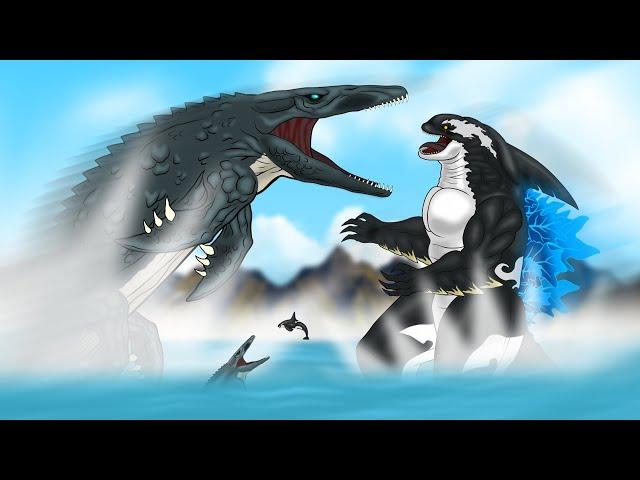 ORCAZILLA vs. MOSASAURUS KAIJU! | Battle under the sea : PANDY Godzilla