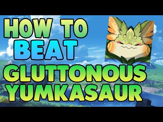 How to EASILY Beat Gluttonous Yumkasaur Mountain King in Genshin Impact   - Free to Play Friendly!