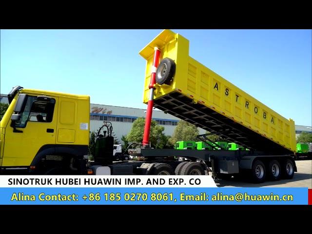 Tractor truck and dump trailer showing from SINOTRUK HOWO China