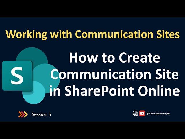 Create Communication Site in SharePoint Online | SharePoint Online Training