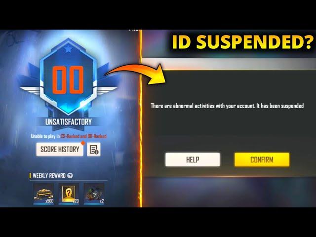 HONOR SCORE 0 & ID SUSPENDED ️ GARENA FREE FIRE