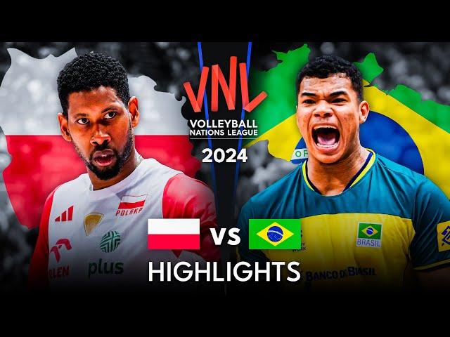  POLAND vs BRAZIL  | Quarter Finals | Highlights | Men’s VNL 2024