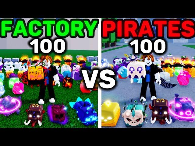 100 Factory Raids vs 100 Pirate Raids Comparision Blox Fruits