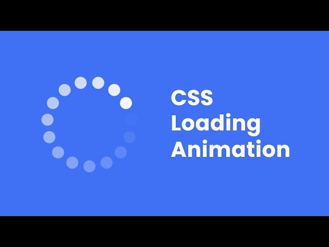 How to make a Loader in HTML & CSS | Website Loading Animation