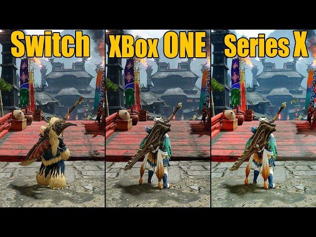 Monster Hunter Rise Nintendo Switch vs. Xbox One vs. Series S|X Comparison | Loading, Graphics, FPS