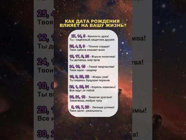 КАК ДАТА РОЖДЕНИЯ ВЛИЯЕТ НА ВАШУ ЖИЗНЬ? #гороскоп #астрология #astrology #horoscope #знакизодиака