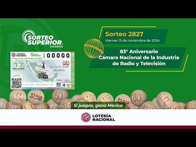 SORTEO SUPERIOR No. 2827: Celebrando el 83 Aniversario de la CIRT   ️