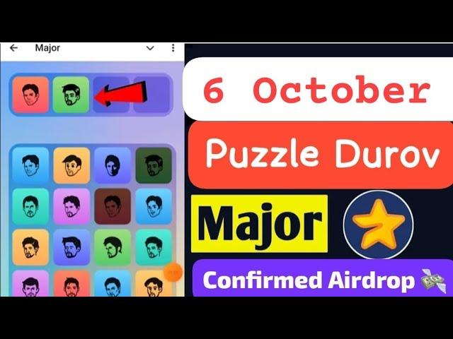 6 October Major Puzzle durov Solved Today || Major Daily Combo Card 6 October