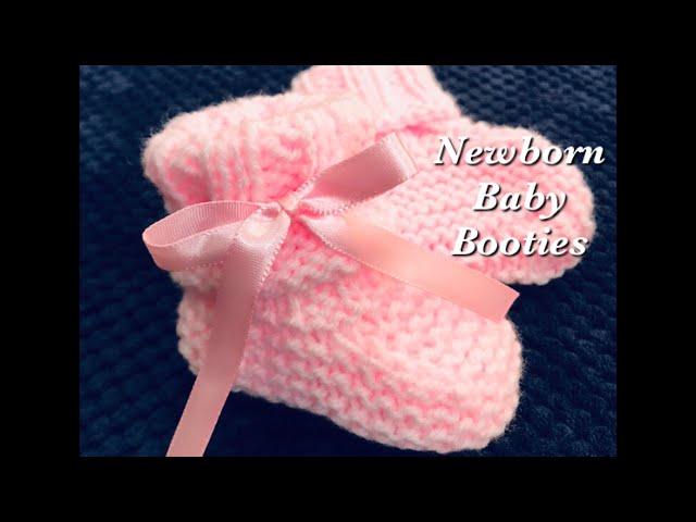 Easy knit baby booties, shoes, socks or boots for beginners - Newborn - 6 months Knitting for Baby 5