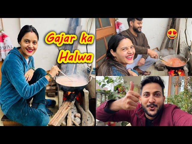 Bhabhi Ne Chulhe Pe Banaya Gajar Ka Halwa️ | Vinay Thakur Vlogs