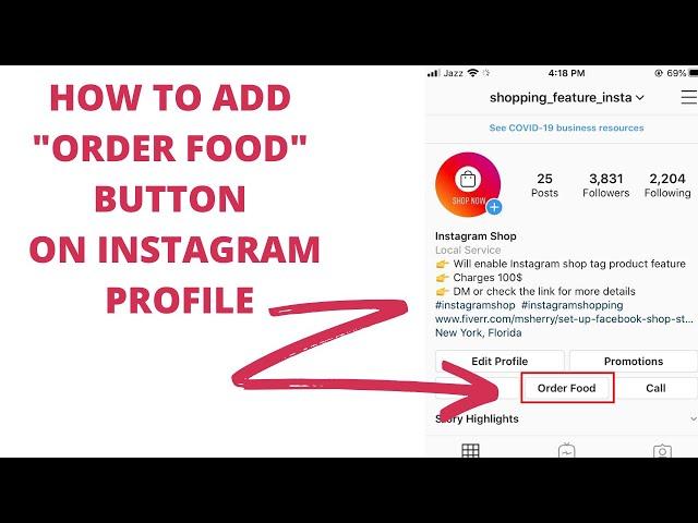 Fiverr client ka kaam !!!  (Activate Order food button on instagram profile )