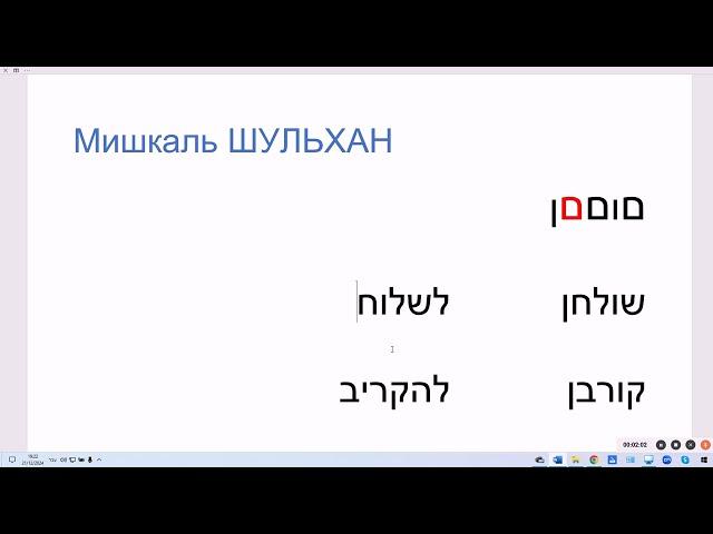 1882. Мишкаль ШУЛЬХАН. Изучаем схемы словообразования в иврите