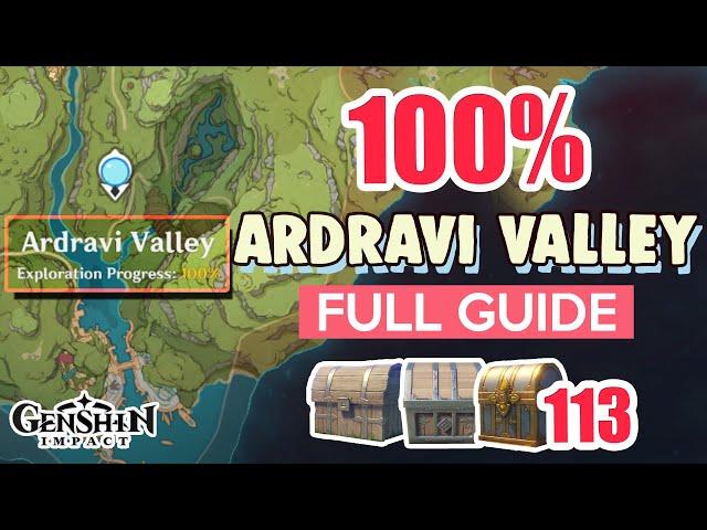 How to: Ardravi Valley 100% FULL Exploration ⭐ SUMERU ALL CHESTS GUIDE 【 Genshin Impact 】
