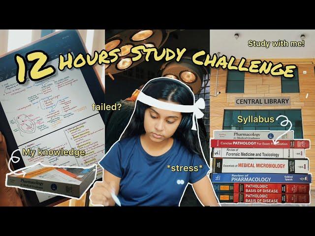 12 Hours Study Challenge l Study with me l Study Vlog l AIIMS I Medicos Study Routine l Ahana Biswas