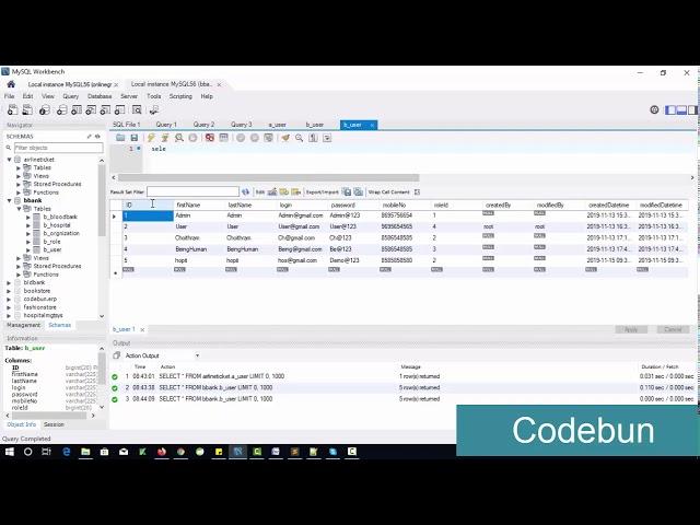 How to update table data in mysql workbeanch