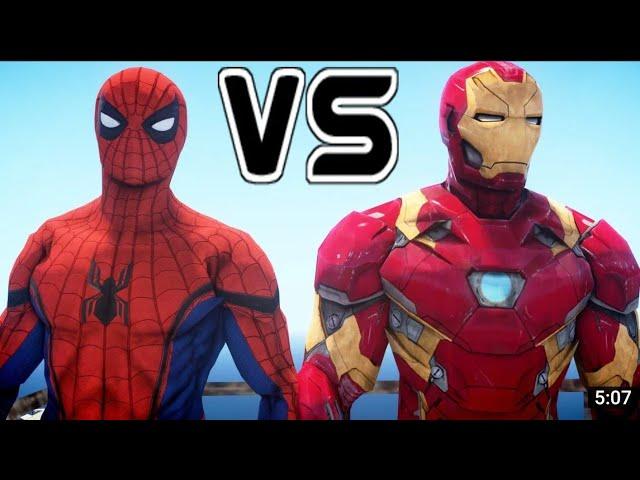 Spider man vs Iron man Superheroes Battle