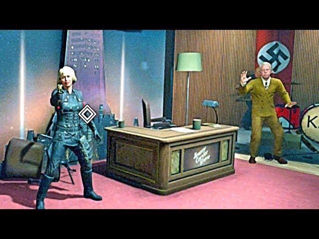 WOLFENSTEIN 2 THE NEW COLOSSUS General Engel Kills Blazkowicz at the TV Interview