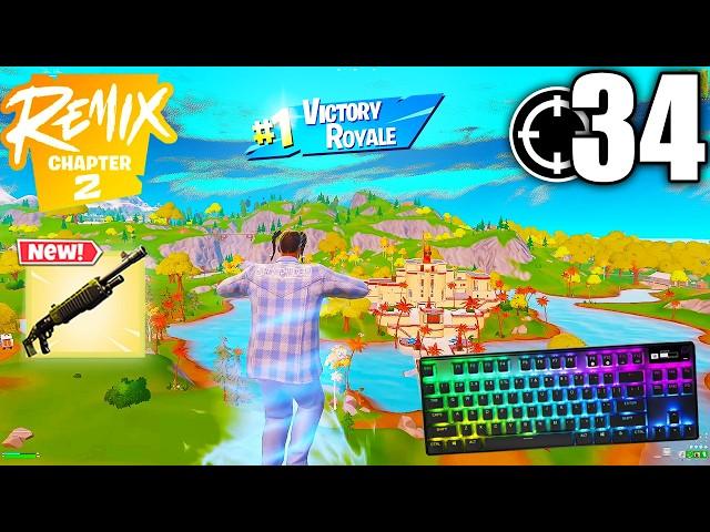 Apex Pro TKL ASMR  34 Kills Solo vs Squads Satisfying Keyboard Fortnite Chapter 2 Remix 540 FPS 4K