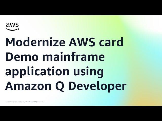 Modernize AWS card Demo mainframe application using Amazon Q Developer Transform for mainframe