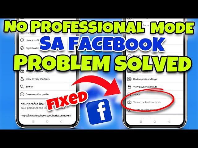 PROFESSIONAL MODE NOT SHOWING SA FACEBOOK PAANO AYUSIN