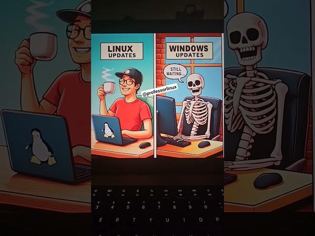 Linux vs Windows updates #linux #computerscience #linuxmemes