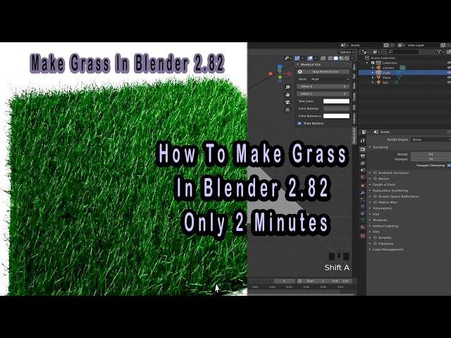 How To Make Grass In Blender 2 82 / Grass Make Tutorial in Blender 2.82