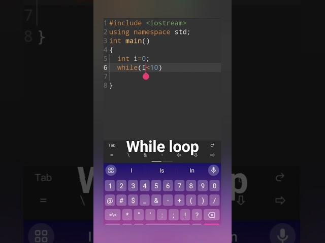 while loop I c++ #coding #mobilecoding