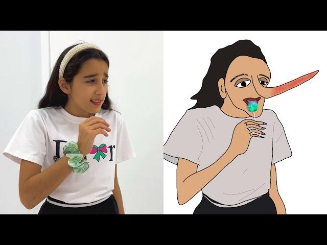 Nastya and Evelyn take care of Dad - Nastya funny drawing meme