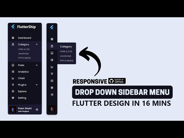 Complex Navigation Drawer UI Designed In Flutter With Github Source Code For Beginners #FlutterShip