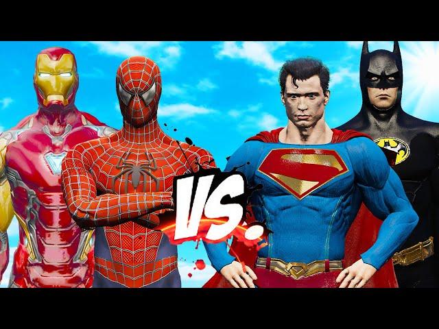 SPIDER-MAN & IRON MAN VS SUPERMAN & BATMAN - EPIC SUPERHEROES WAR