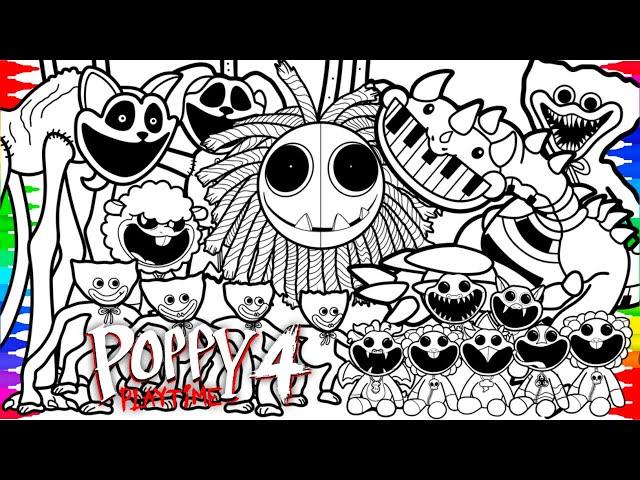 Poppy Playtime Chapter 4 Trailer - YARNABY | PIANOSAURUS | Nightmare Critters NEW Coloring Pages