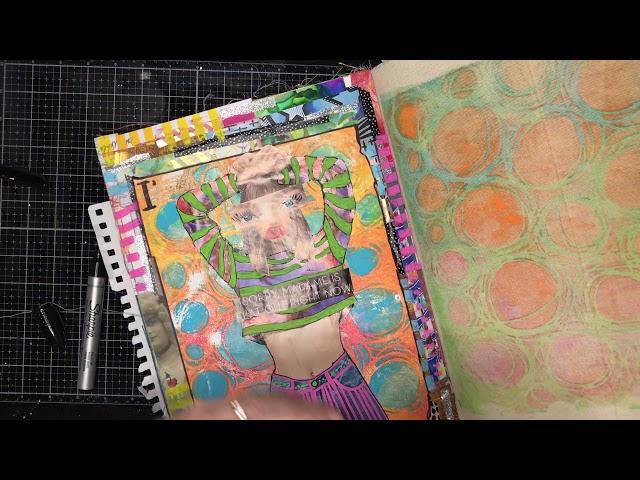 Inspired by Teesha Moore: Magazine collage over a gel print background