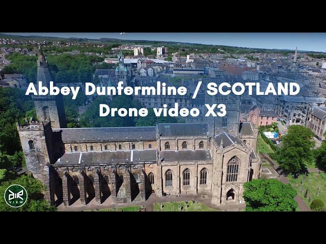 Drone Video. Dunfermline Abbey, Scotland.